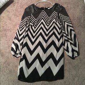 Black and white mid length dress